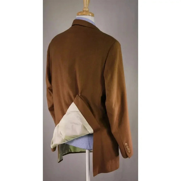 Miller Brothers Ltd Custom Made for Pat Dye Brown 100% Cashmere Blazer 44R - Picture 7 of 9